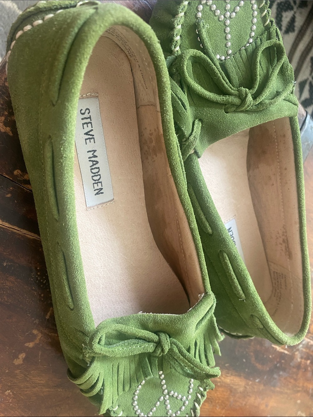 Steve Madden leather Suede Peace Moccasins Sz 6.5 loafer - Picture 7 of 9
